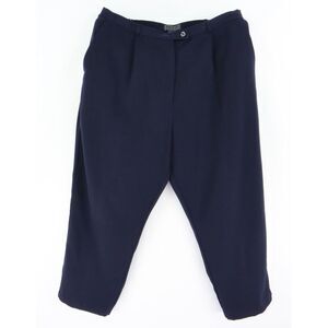 Laura Scott Dress Pants Pleated Womens Size 22WP Dark Blue Stretch Waist Pockets